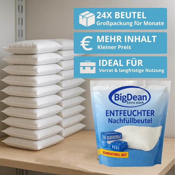 24x Luftentfeuchter Granulat 450g Sparvorteils 24er Set Luftentfeuchter Nachfüllpack Entfeuchter Nac