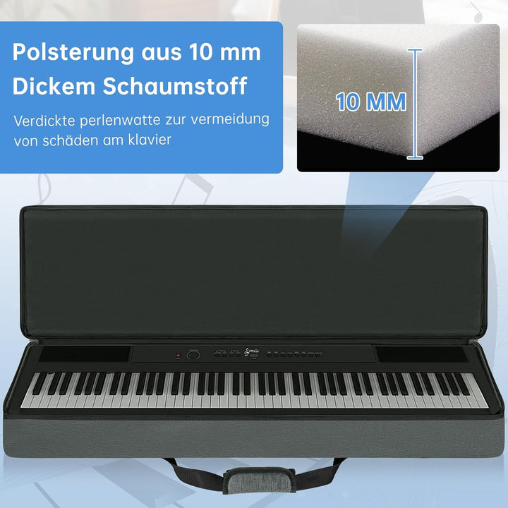 88 Keyboard Tasche Zwei Möglichkeiten Zum Tragen,138 x 36 x 17 cm Keyboard Piano Tasche,600D Waterpr