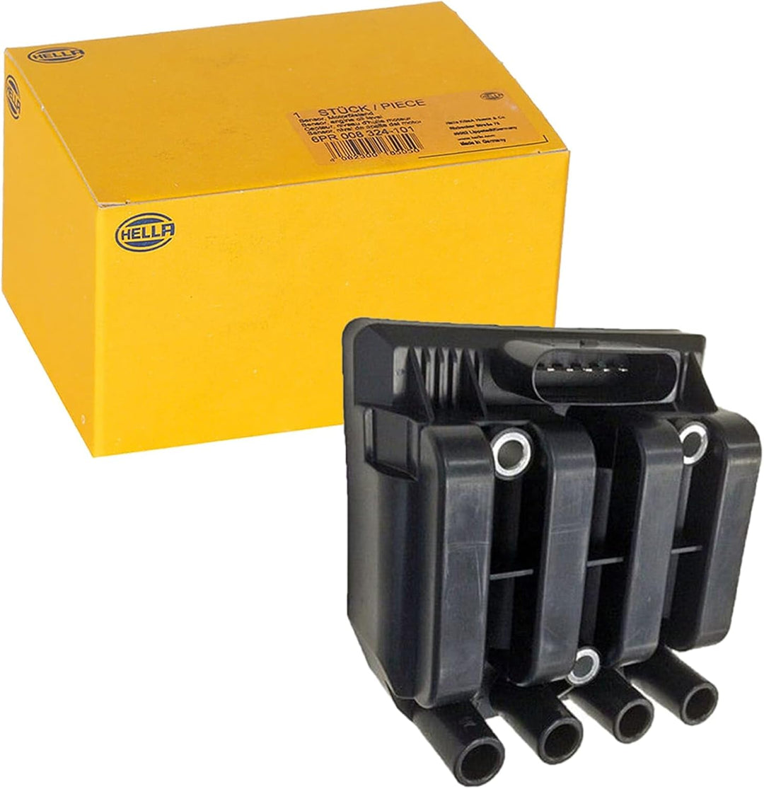 HELLA 5DA 358 000-181 Zündspule - 12V - 6-polig - Blockzündspule - geschraubt