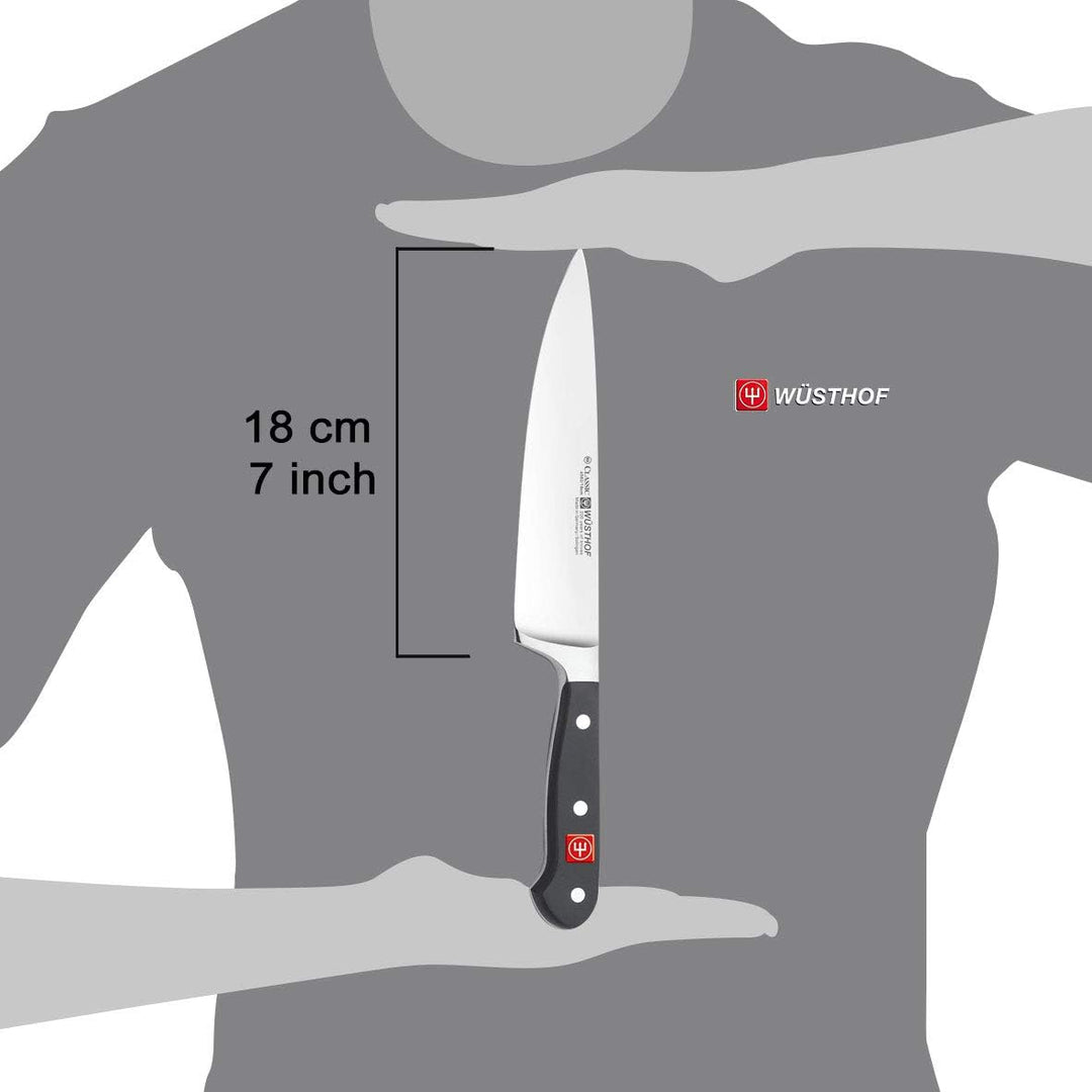 WÜSTHOF Classic Kochmesser 18 cm, Schwarz Schwarz 18 cm Single, Schwarz 18 cm Single