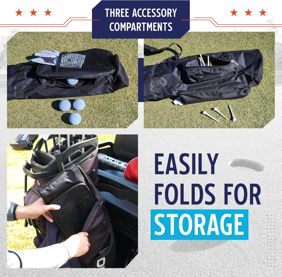 Stripe Golf Sunday Golftasche | Schwarz Leichte Reise Trage mit gepolstertem Schultergurt für Drivin