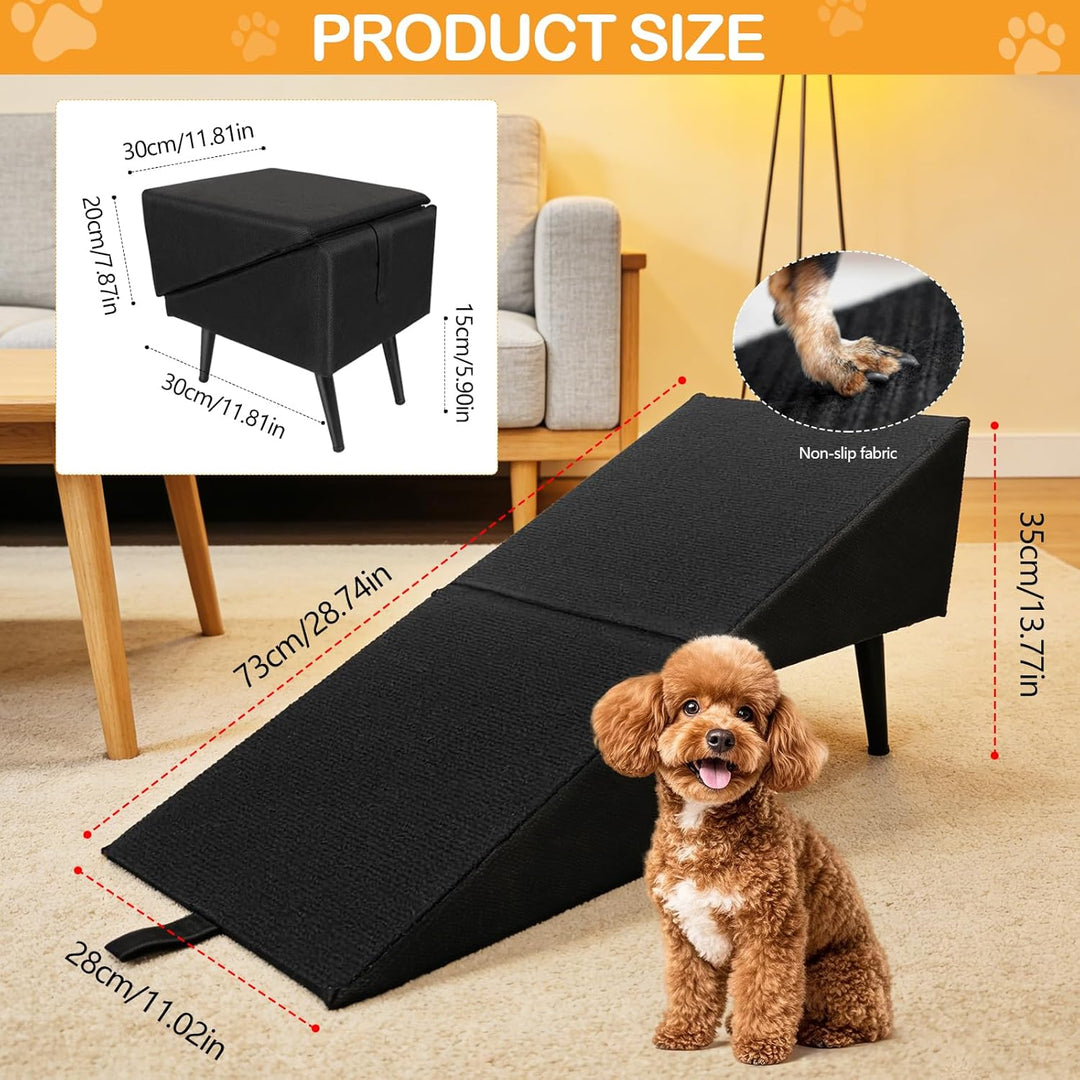 Hundetreppe, Multifunktional Hundetreppe für Kleine Hunde Geteilte Ottoman Faltbare Hunderampe Schwa