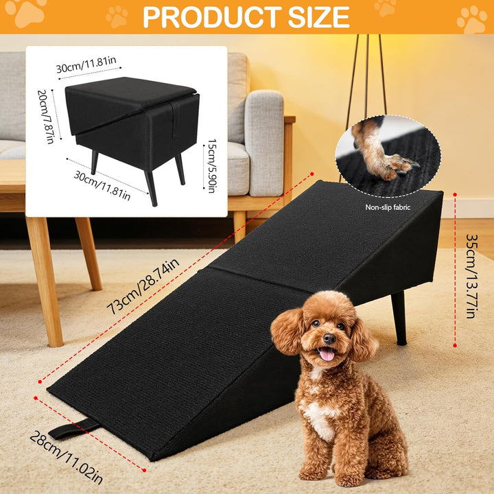 Hundetreppe, Multifunktional Hundetreppe für Kleine Hunde Geteilte Ottoman Faltbare Hunderampe Schwa
