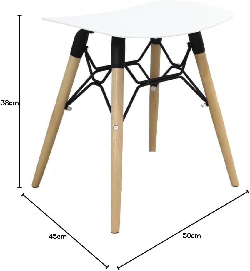Hocker Holz Weiss Metall Skandinavisch Sitzhocker Quadratisch Rechteckig OPHÉLIE Farbe Platte - brau