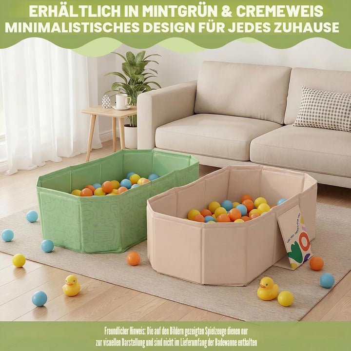 Faltbare Babybadewanne mit Ablaufstopfen, 75 × 45 cm – Platzsparende, rutschfeste Badewanne für Neug