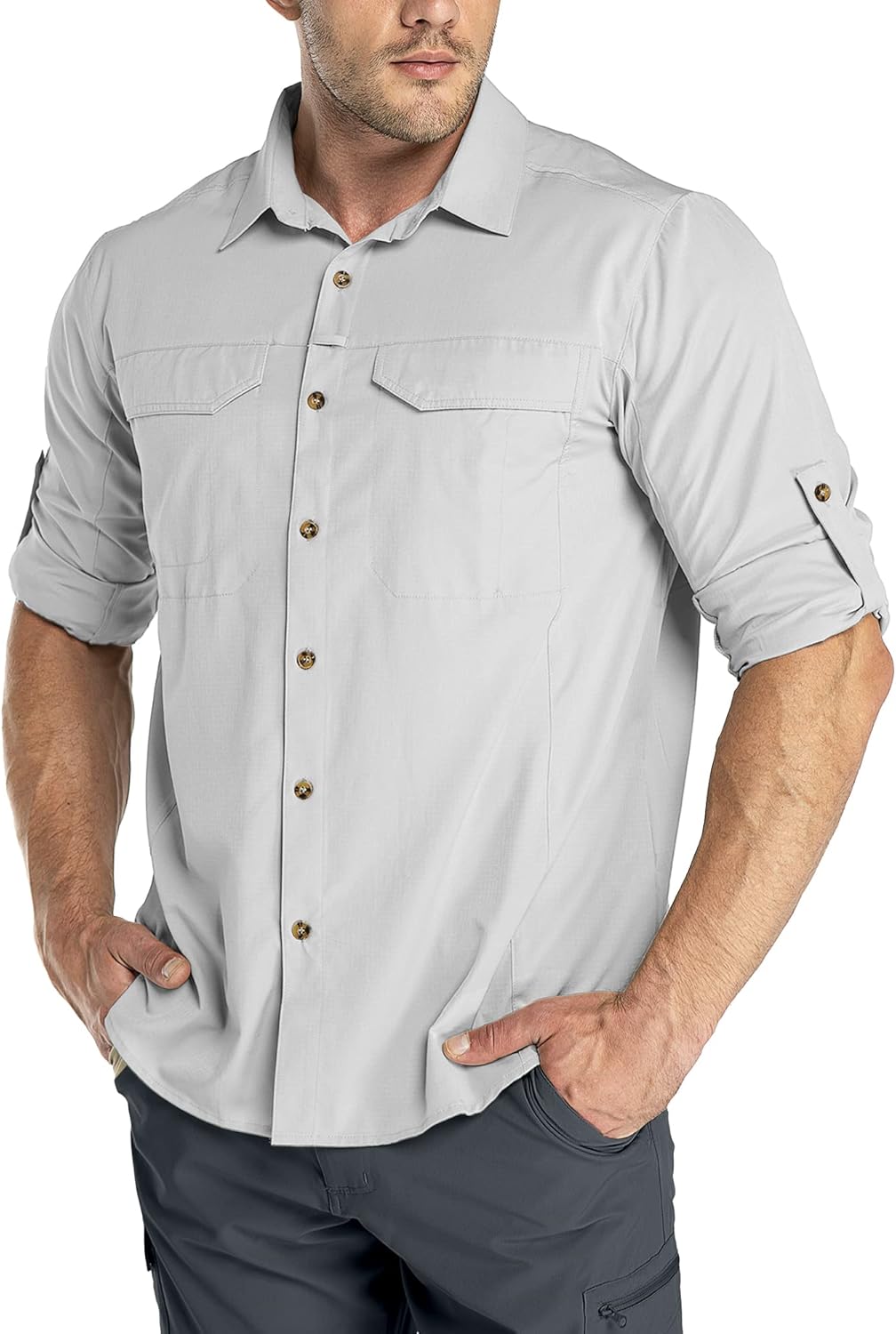Outdoor Ventures Hemd Herren Freizeithemd Langarm Outdoor Shirt Atmungsaktive Schnell Trocknende Fun