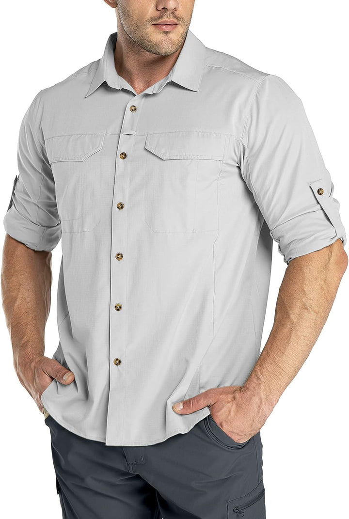 Outdoor Ventures Hemd Herren Freizeithemd Langarm Outdoor Shirt Atmungsaktive Schnell Trocknende Fun
