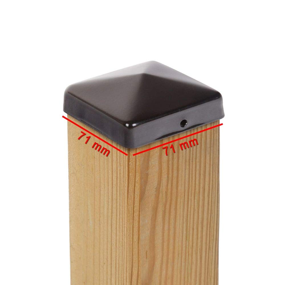 20x PFOSTENKAPPE PYRAMIDE STAHL SCHWARZ PULVERBESCHICHTET 71 x 71 MM 20 71 x 71 mm, 20 71 x 71 mm