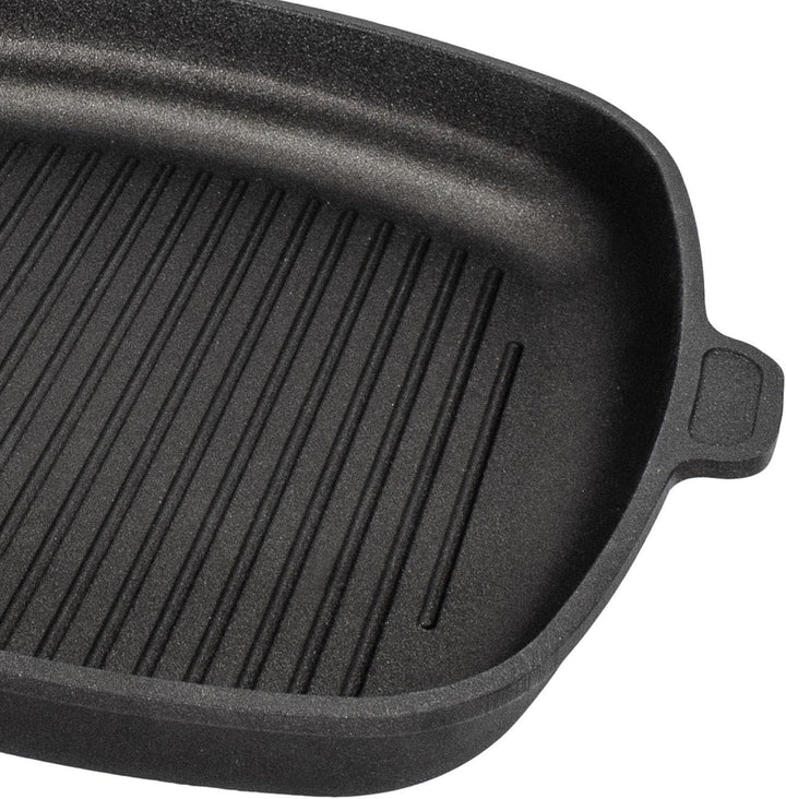Eurolux Grillpfanne 28x28 cm - grosse Flache quadratische Guss-Pfanne mit Beschichtung - ohne Indukt