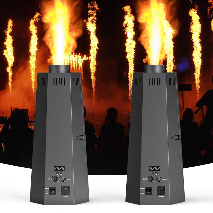 Flammenwerfer, 2PC 150W Flammenprojektor mit DMX Controller, Dj Jet Flame Machine für Konzerte, Show