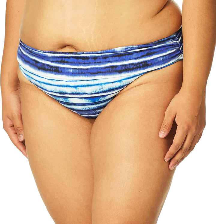 La Blanca Damen Hipster Badeanzughose mit gebändertem Bikini-Unterteile 4 Blue//Serene Stripes, 4 Bl