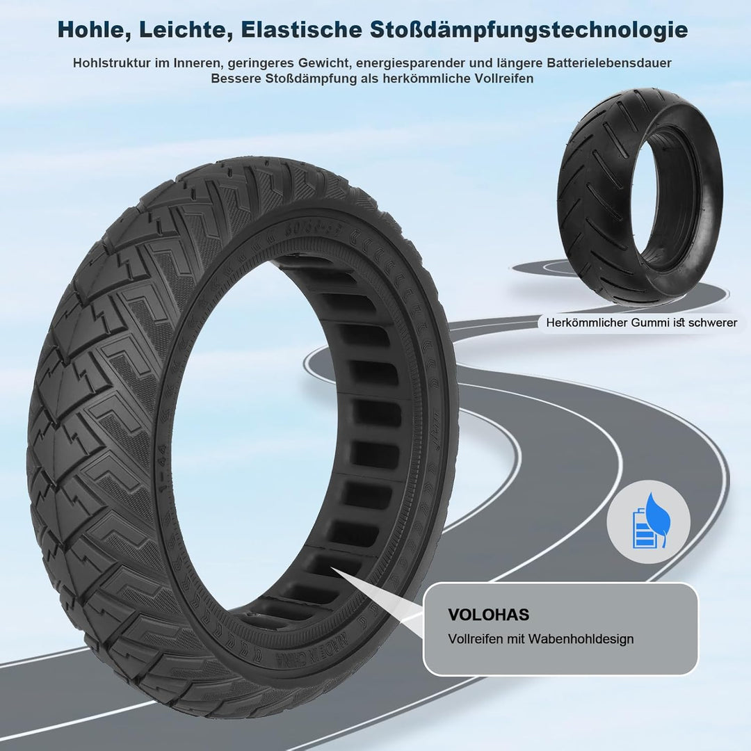 60/65-6,9 Ersatzräder Vollgummireifen 10 Zoll Solide Reifen für Ninebot Max G2 G2D G2E G65 F3 F3 Pro