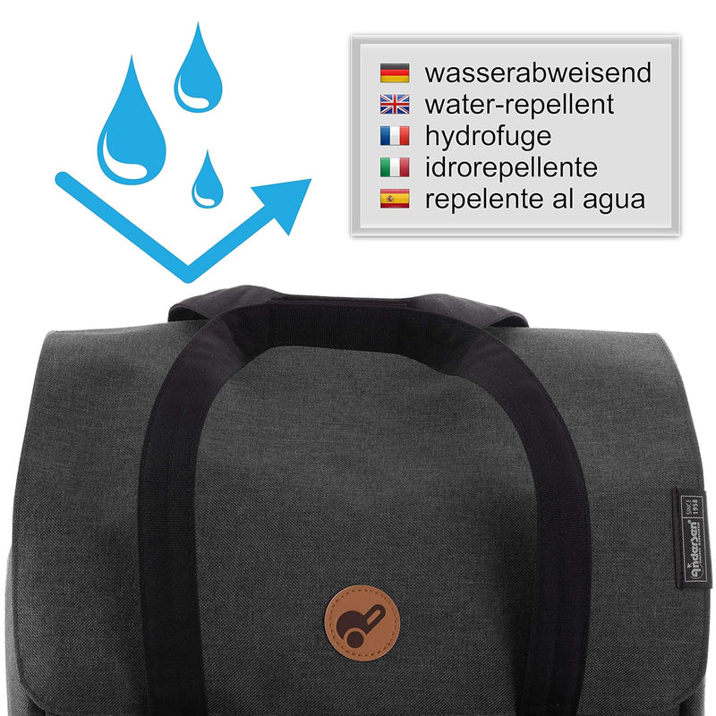 Andersen Shopper Komfort Stahl klappbar mit Rad Ø 20cm und 44 Liter Tasche Ivar mit Kühlfach anthraz