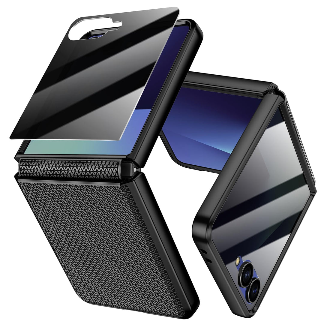 Doeshine für Samsung Galaxy Z Flip 7 Hülle [Not für Flip 7 FE] mit Scharnierschutz & Privacy Screen