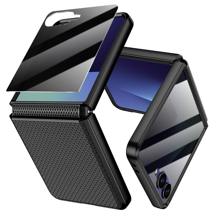 Doeshine für Samsung Galaxy Z Flip 7 Hülle [Not für Flip 7 FE] mit Scharnierschutz & Privacy Screen