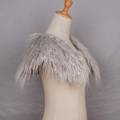 keland Viking Kunstfell Kragen für Männer Schal Capelet Wrap Kostüm Accessoire W-grau, W-grau