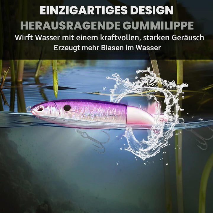 TRUSCEND Top Water Angelköder, Whopper Angelköder für Süsswasser oder Salzwasser, schwimmende Köder