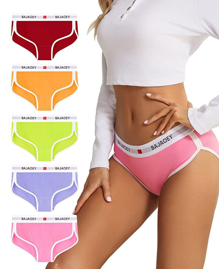 PHOLEEY Slip Unterhosen Damen Unterwäsche Feuchtigkeitsableitende Baumwolle Atmungsaktives Bikini Hö