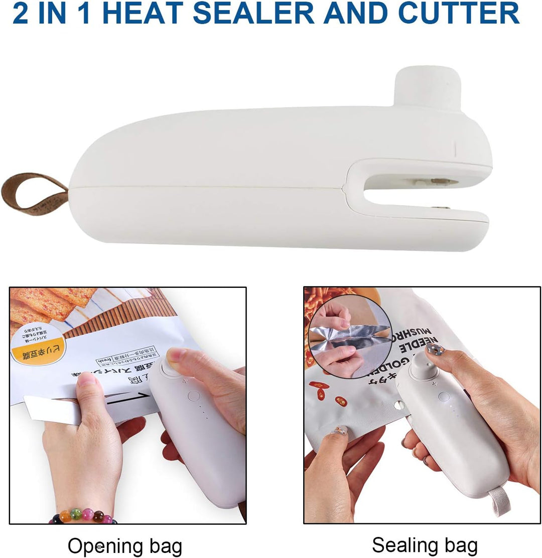 WELUV Mini Folienschweissgerät mit Cutter USB Tüten Verschweisser Hohe Sicherheit Bag Sealer Aufladu