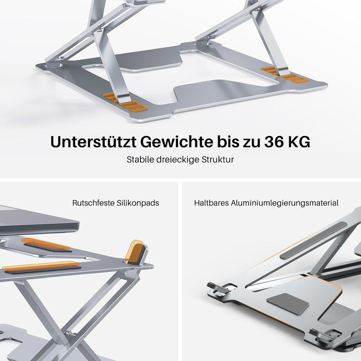 HUION Laptop-Ständer, zusammenklappbarer Laptop-Ständer mit doppelter Schicht P17S, Laptop-Halterung