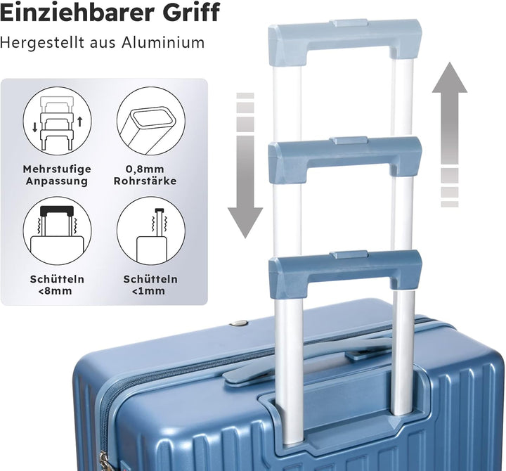Koffer Mittelgross Hartschalen Erweiterbar in Polycarbonat Reisekoffer mit 4 Rollen und Haken | 65x4