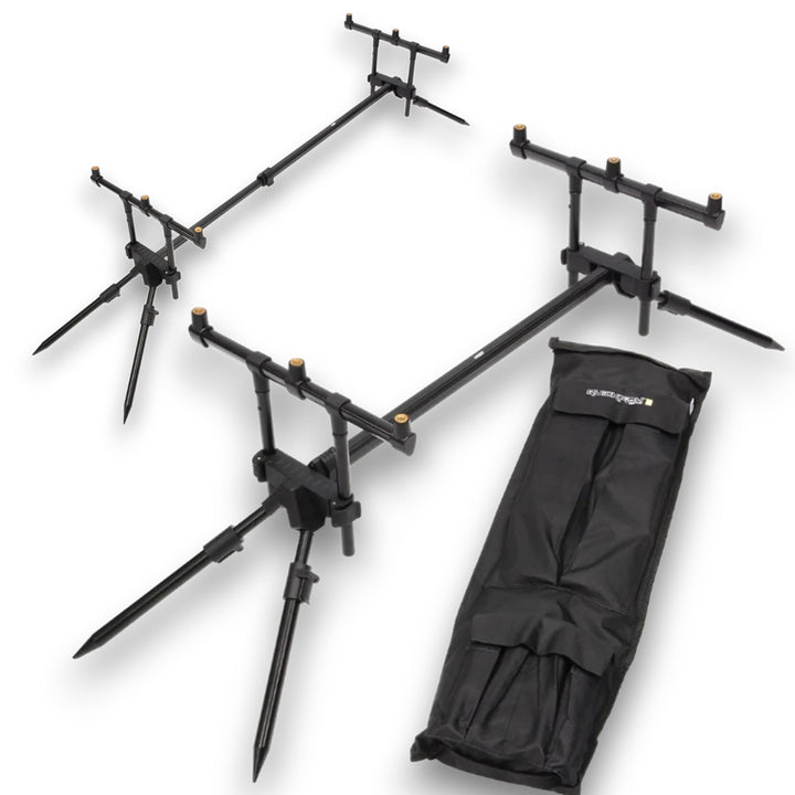 NGT Quickfish Pod MK2-I – 3 Rutenhalter, voll verstellbar, Karpfenrute mit Tasche