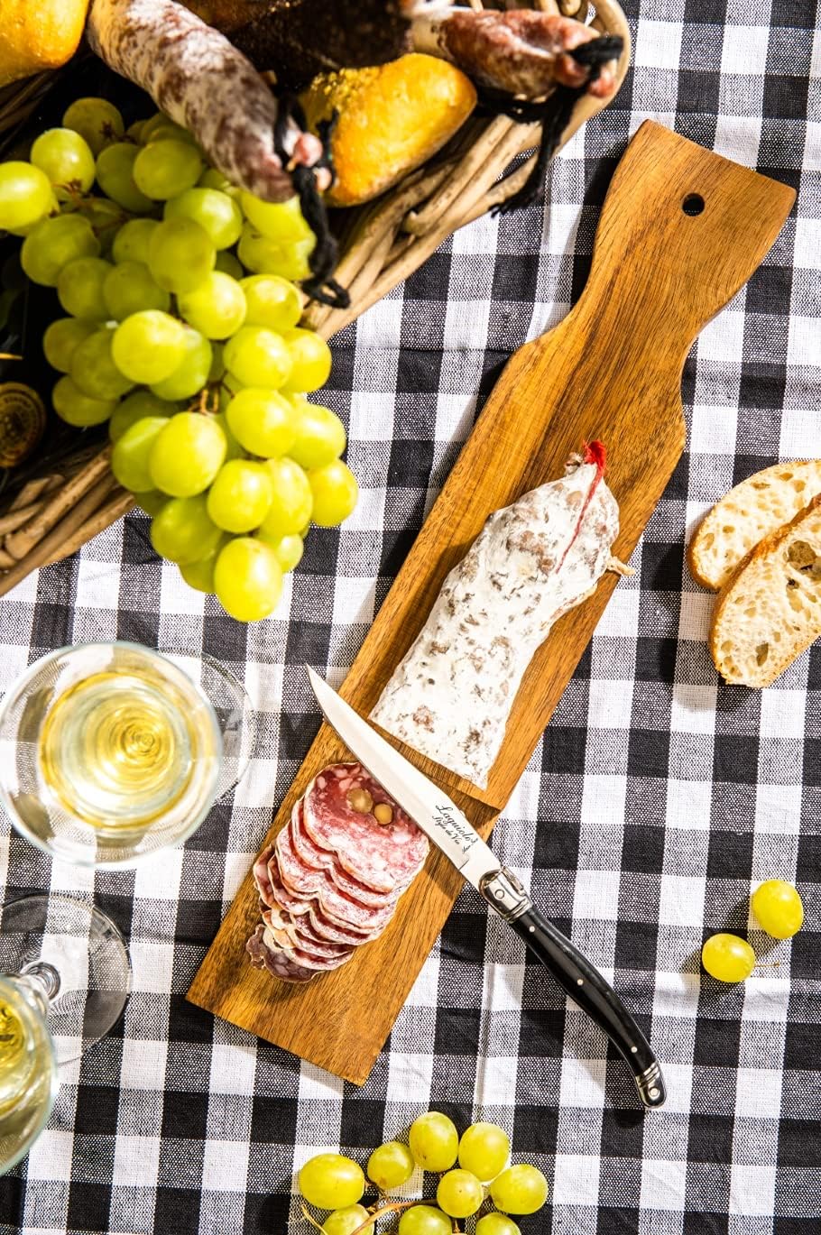Laguiole Style de Vie Wurstbrett mit Messer, Akazienholz