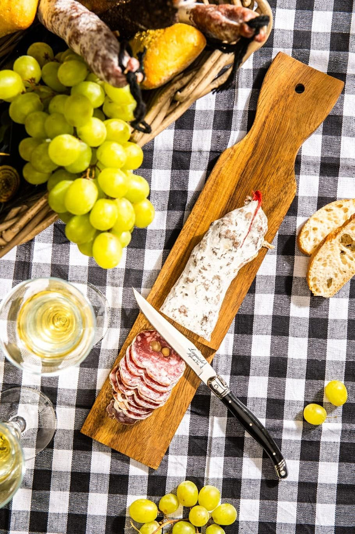 Laguiole Style de Vie Wurstbrett mit Messer, Akazienholz