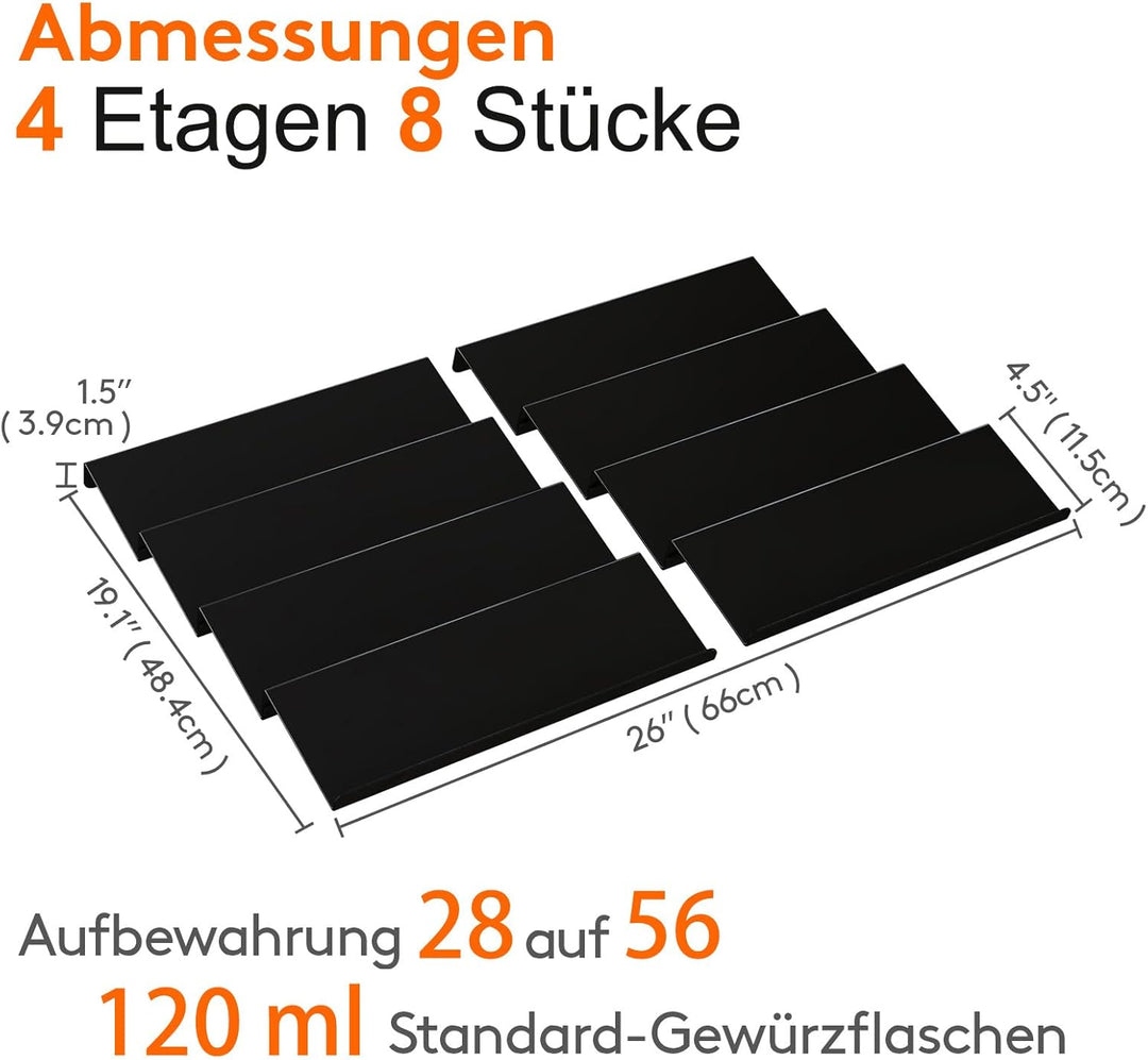 Lifewit Gewürzregal für Schubladen Gewürz Schubladeneinsatz, Schubladen Ordnungssystem von 33cm bis