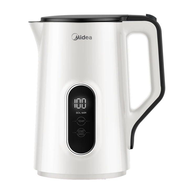 Midea Wasserkocher mit Temperatureinstellung, 1,5 Liter, 2200W Doppelwand, wasserkocher weiss, Teeko