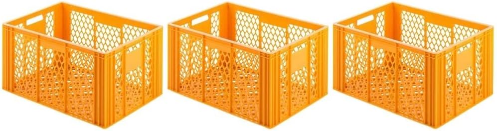 PROREGAL CHEFGASTRO SuperSparSet 3x Eurobehälter Bäcker- & Konditorenkasten | HxBxT 34,9x40x60cm | 7