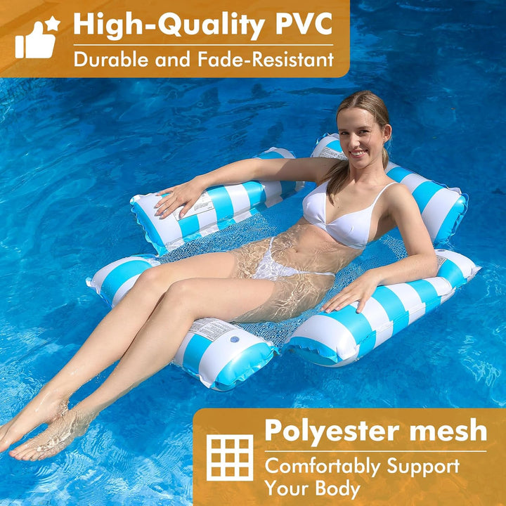 Aufblasbare Pool-Schwimmer-Stuhl-Lounge für Erwachsene und Kinder, die Schwimmen, Streifen-Muster-Sc