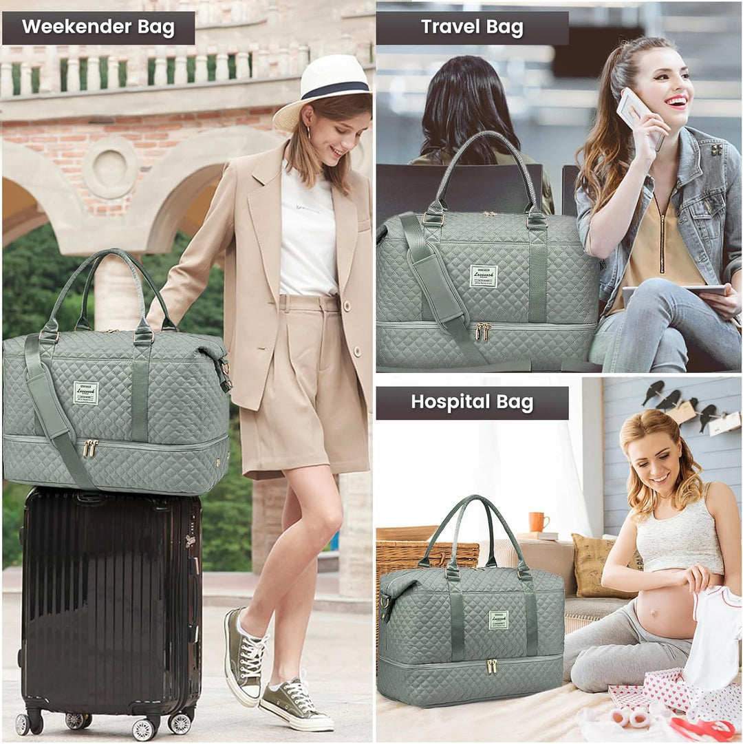 LOVEVOOK Reisetasche Sporttasche Damen Gross Weekender Travel Duffle Bag mit Kulturbeutel Handgepäck