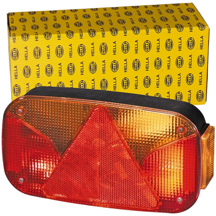 HELLA - Heckleuchte - Glühlampe - 12V - Anbau/geschraubt - Lichtscheibenfarbe: rot/gelb - Stecker: R