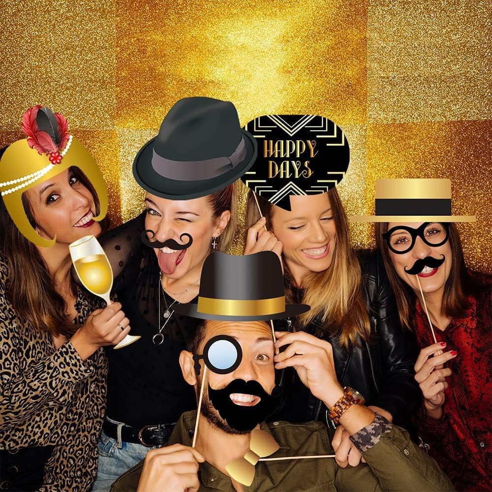 42 stück 20er Jahre Foto Booth, 1920er Jahre Gatsby Photo Booth Requisiten für Geburtstag Hochzeit P