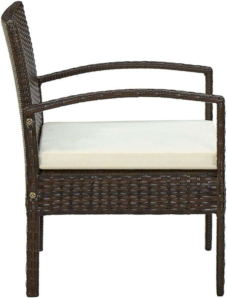vidaXL Gartenstuhl mit Kissen Gartensessel Gartenmöbel Rattanstuhl Stuhl Sessel Rattansessel Balkons
