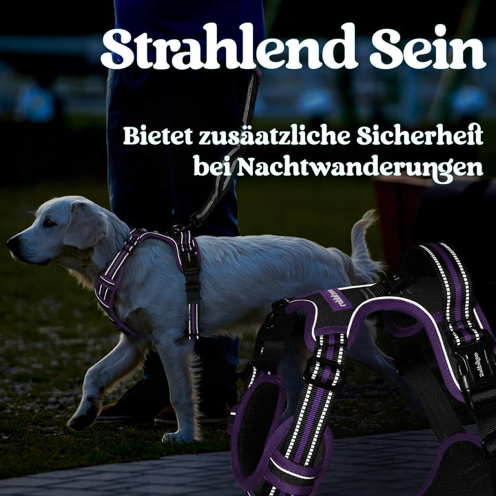rabbitgoo Hundegeschirr Grosse Hunde, Verstellbare Geschirr Hund ohne Zug &amp; Würgen, Anti Zug Hundege