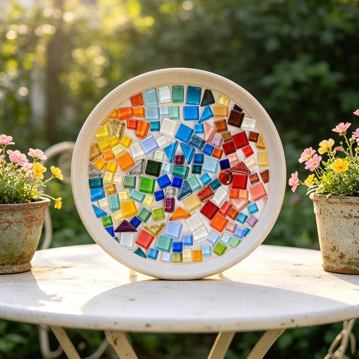 Mosaiksteine Bunte 650g Kreative Glasmosaiksteine Unregelmässig Kristall Mosaikfliesen Bastelmix für
