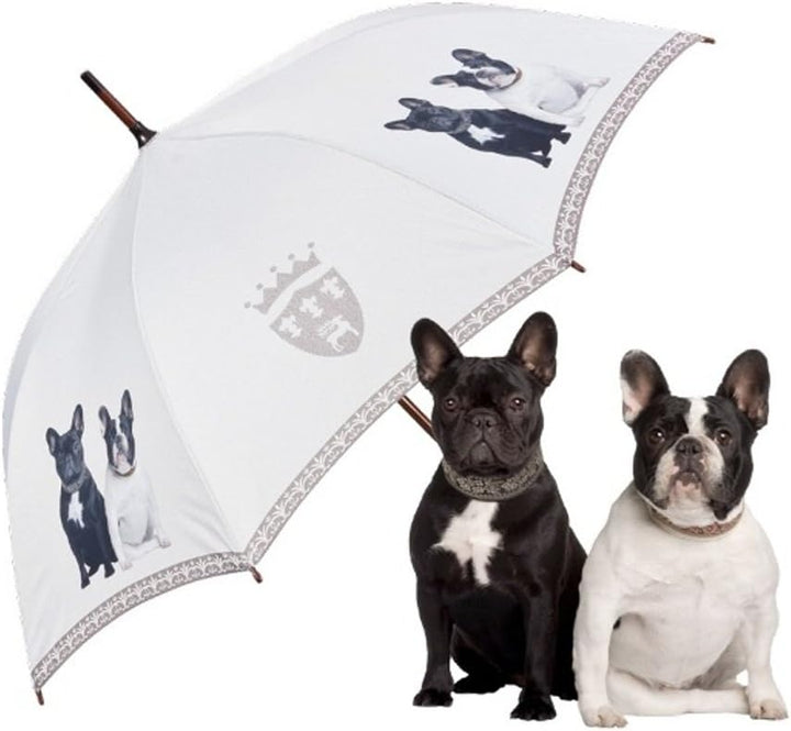 VON LILIENFELD Regenschirm Französische Bulldoggen Auf-Automatik Stockschirm Hund Stabil
