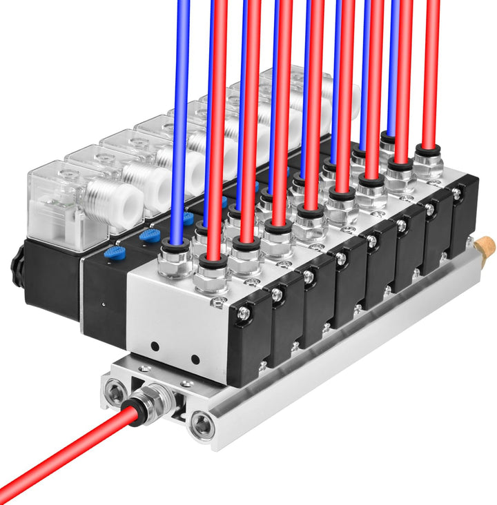Heschen Integriertes Magnetventil mit 8 Fächern, 4V210-08, DC24V, PT1/4'', 5-Wege 2 Positionen, mit