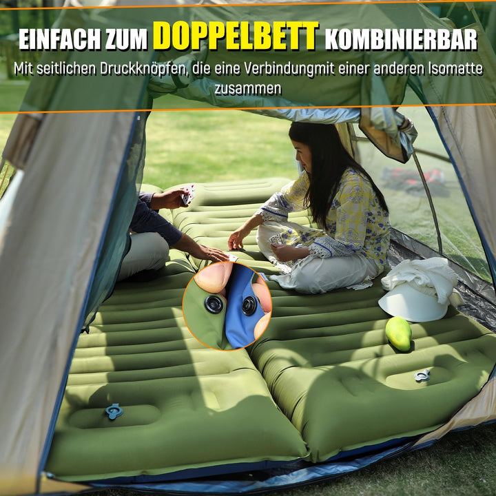 Myxslop Camping Isomatte ,12CM Verdicktes Luftmatratze Camping, Aufblasbare Matratze mit Fusspumpe &