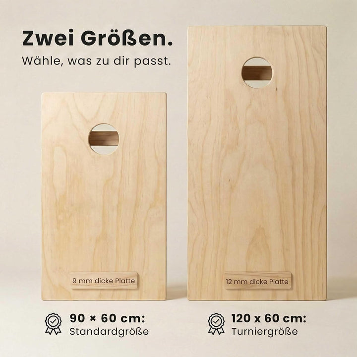 Cornhole Set aus Holz 90x60 cm – Hochwertiges Outdoor Wurfspiel für Garten & Freunde – inkl. 8 Bags