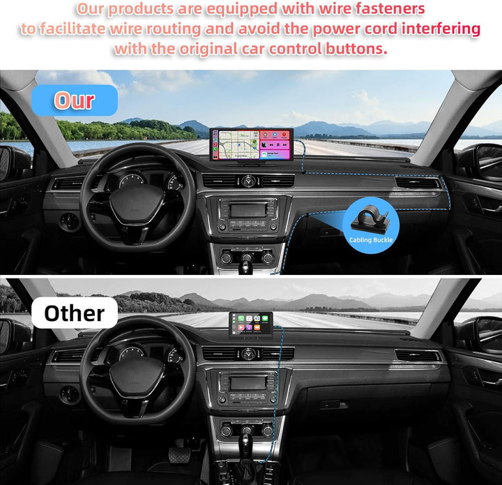 10,26 Zoll Carplay und Android Auto Display mit Wireless CarPlay & Android Auto, 4K Front-Kamera, 10