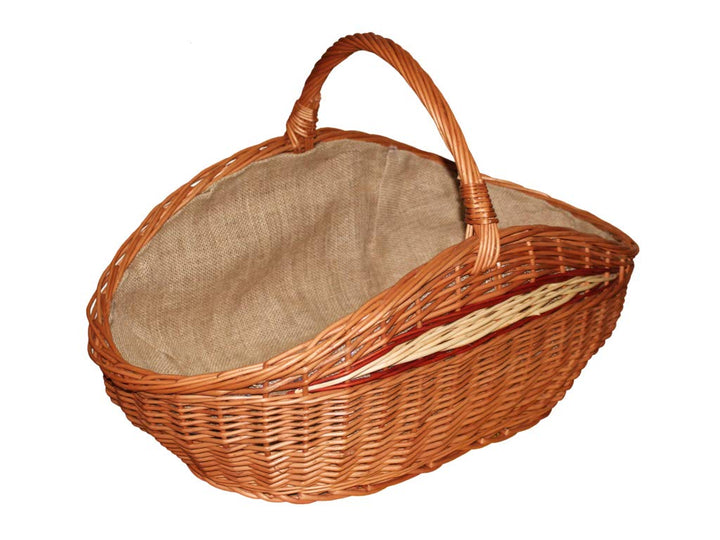 Weidenkorb, Holzkorb, Kaminkorb aus Naturweide, mit Jute vernäht (L) 68 x (B) 39 x (H) 24/40
