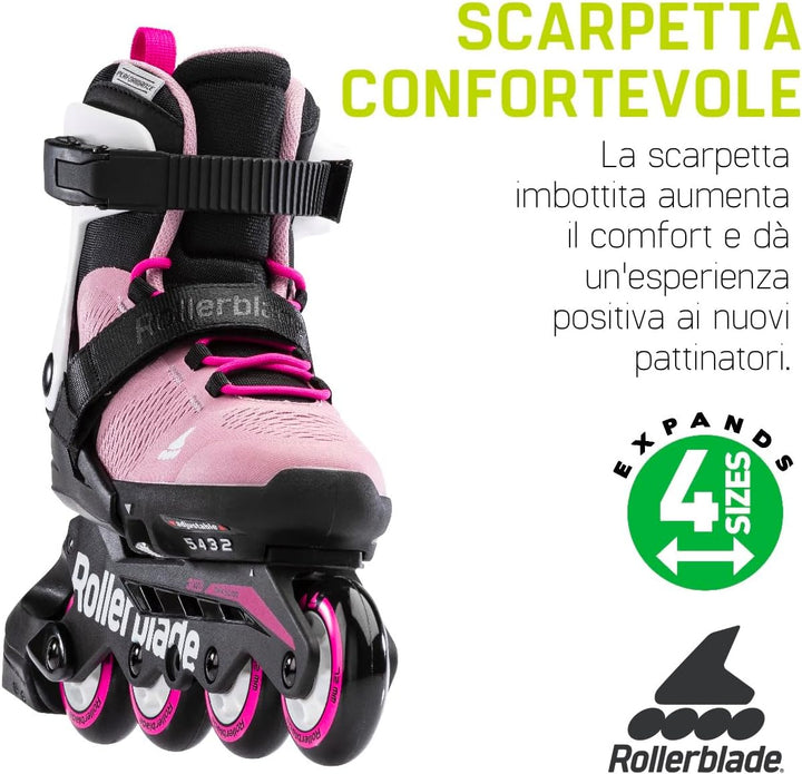 Rollerblade Unisex Jugend Microblade Inline Skates 23 Rosa/Bianco, 23 Rosa/Bianco