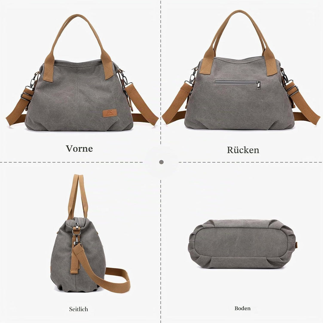 CORIOS Damen Canvas Schultertasche Grosse Kapazität Umhängetasche Casual Handtasche Leichtgewicht To