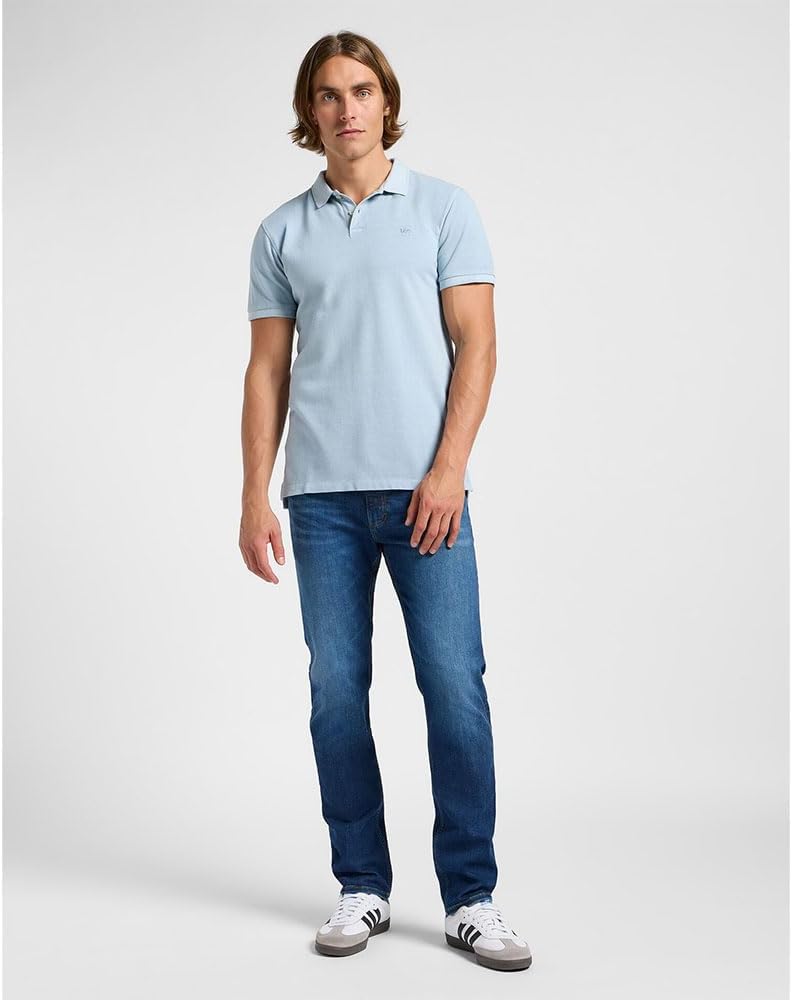 Lee Herren Garment Dye Polo T-Shirt S Concrete Gray, S Concrete Gray