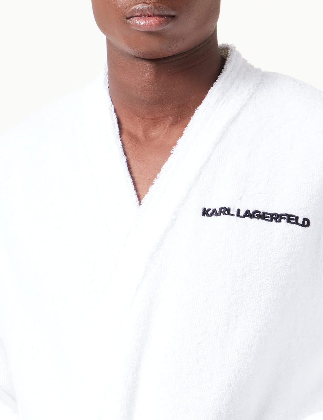 KARL LAGERFELD Herren Ikonik 2.0 Bademantel XL Weiss, XL Weiss