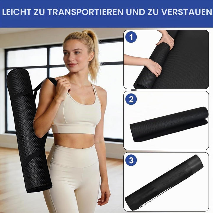 DiULi Yogamatte, Bodenschutzmatte Fitnessgerät Fitnessmatte mit Tragegurt und Tasche, für Pilates, W
