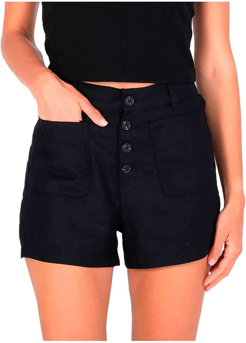 Hurley Damen Bermuda Shorts Button Front Short M Marshmallow, M Marshmallow